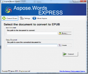 (Screen shot of Aspose.Words EXPRESS software)