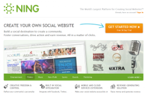 (screen shot of Ning.com's Home Page)